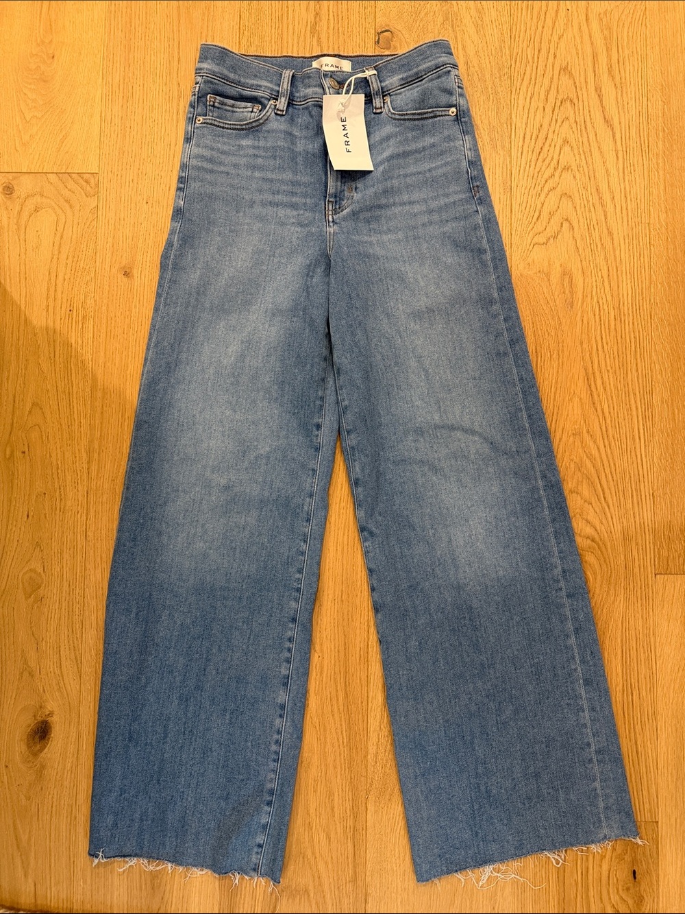 Frame Denim Le Slim Palazzo High-Rise Wide-Leg Women's Jeans in Light Blue